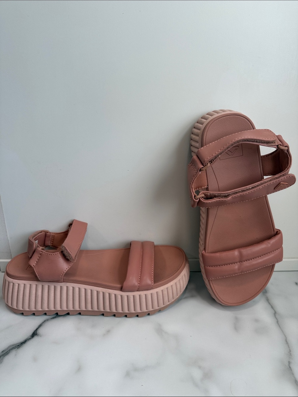 REEF Vista Higher Raya Dusty Pink Strappy Platform Sandals Size 7